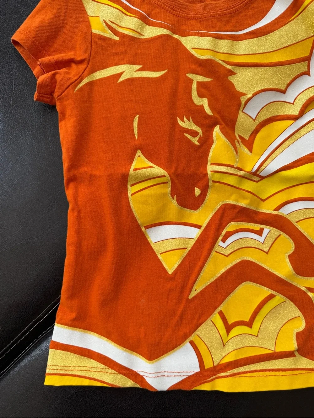 The Children's Place - Orange & Yellow Horse Graphic Tee